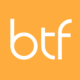Logo app BringTheFood, acronimo btf bianco su fondo arancione